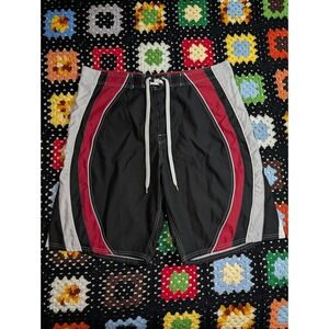 Hard Rock Swim Trunks Men's XL Black Red Maui